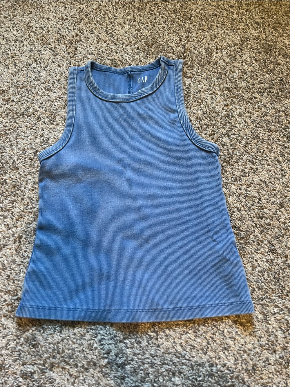 GAP Blue Ribbed Tank Top